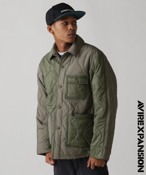 《AVIREX × EXPANSION》2TONE QUILTE COVER JACKET AVIREX EXPANSION 2TONE QUILTE COVER
