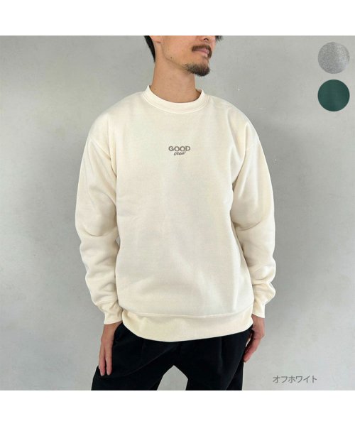 MAC HOUSE(men)(マックハウス（メンズ）)/GOOD CREW グッド クルー 刺繍スウェット QGC/00103FW/オフホワイト