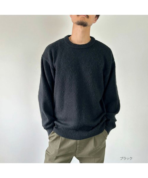 MAC HOUSE(men)(マックハウス（メンズ）)/GOOD CREW グッド クルー モヘアクルーニット QGC/00098FW/ブラック