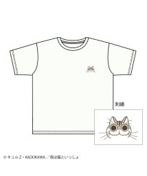 MAC HOUSE(women)/夜は猫といっしょ ワンポイントTシャツ【缶バッジ付き】 5408MI/505666938