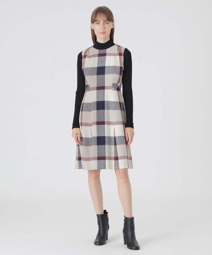 CRESTBRIDGE クレストブリッジチェックプラスティーヘリンボーンドレス クレストブリッジチェックプラスティーヘリンボーンドレス