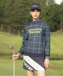 Samantha GOLF(サマンサゴルフ)/裏起毛チェックプルオーバー/グリーン