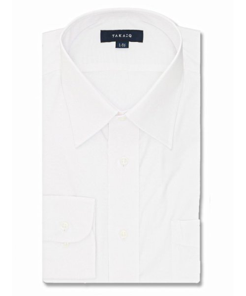 TAKA-Q(タカキュー)/【白無地】形態安定 吸水速乾 レギュラーフィット レギュラーカラー 長袖 シャツ メンズ ワイシャツ ビジネス ノーアイロン 形態安定 yシャツ 速乾/ホワイト