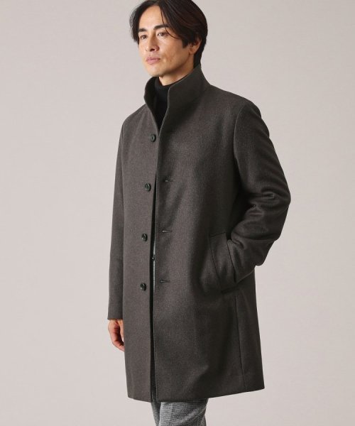 ◆【ウールカシミヤブレンド】 ビーバー スタンドカラー コート 