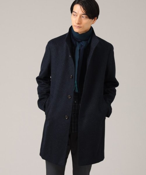 ◆【ウールカシミヤブレンド】 ビーバー スタンドカラー コート 