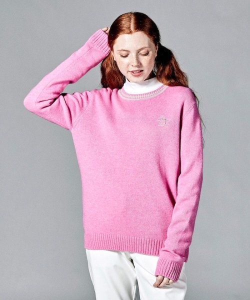 Munsingwear(マンシングウェア)/アンゴラカシミア混クルーネックセーター　【アウトレット】/ピンク