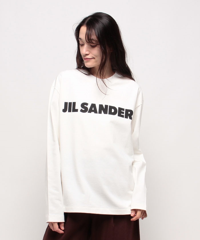 JIL SANDER　ロゴ プリント ロングTシャツ Sサイズ  ホワイト#65