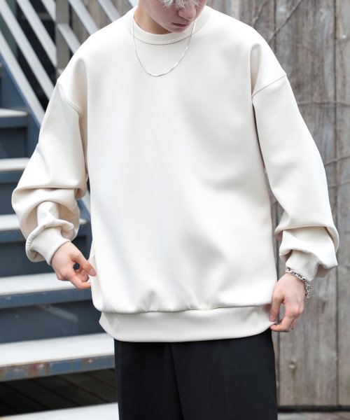 MAISON CLUB(MAISON CLUB)/【MAISON CLUB】ESSENTIALS Super smooth cardboard sweater ダンボールスウェット トレーナー スウェット 長袖/アイボリー