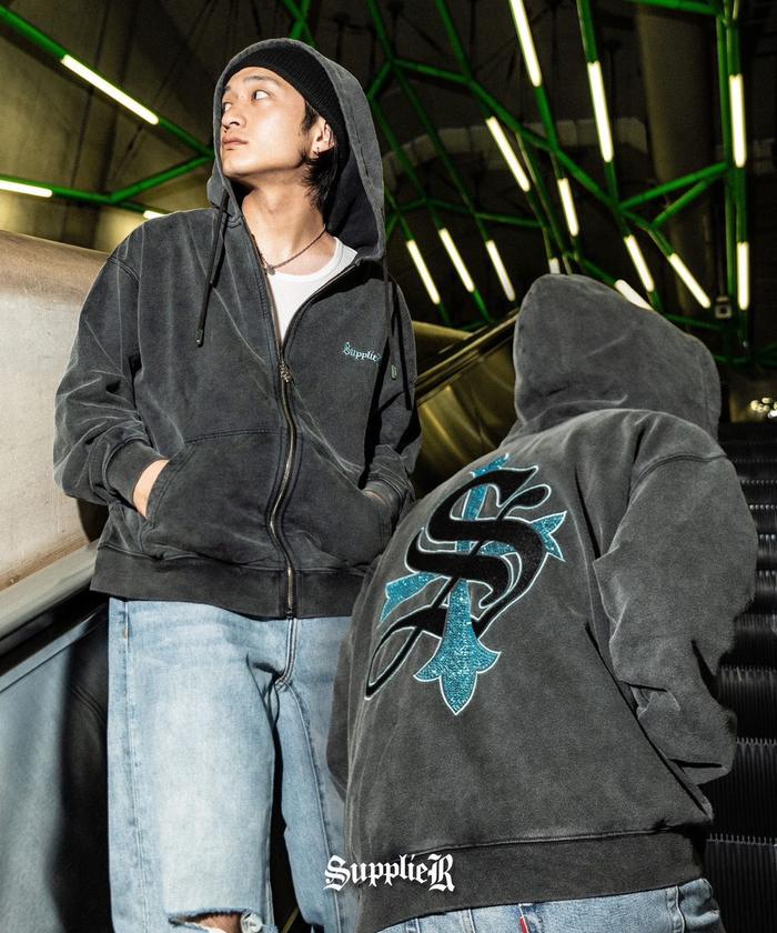 SUPPLIER/サプライヤー/Exclusive Cross Zip Hoodie Blue