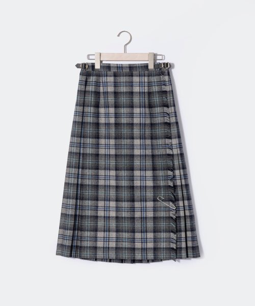 オニールオブダブリン ONEIL OF DUBLIN 5073WP スカート レディース チェック柄 丈73cm ウール ミモレ丈 シングルベルト ラップスカ D1330162760(10175円)