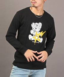 LUXSTYLE(ラグスタイル)/Hollywood rich.&(ハリウッドリッチ)ペイントパンクベアロンT/ロンT メンズ 長袖 Tシャツ バックプリント ロゴ トップス カットソー/ブラック