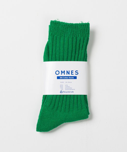 OMNES(オムネス)/【OMNES】シルク混 ソックス 靴下 カラーソックス/グリーン