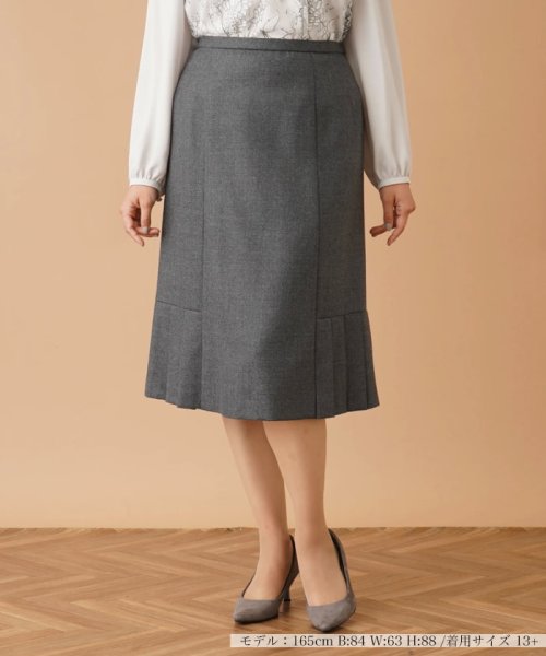 プリーツヘム切替スカ－ト 