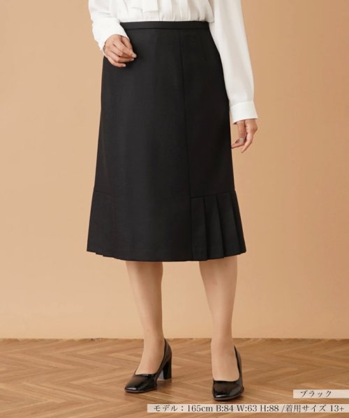 プリーツヘム切替スカ－ト 