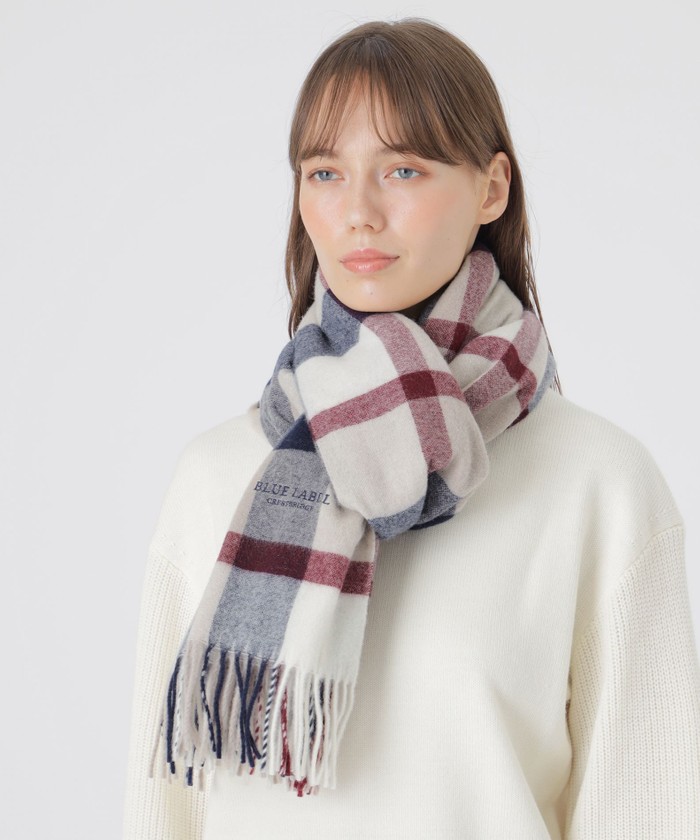 クレストブリッジチェックウォッシャブルカシミヤストール(505649180