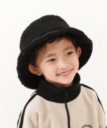 devirock(デビロック)/サイズ調整ができる ボアバケットハット 子供服 キッズ 男の子 女の子 帽子 ハット サイズ調整可/ブラック