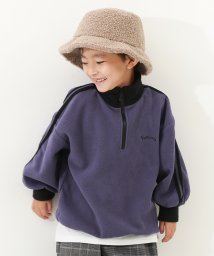 devirock(デビロック)/静電気防止 のんビリフリース ハーフジップ 子供服 キッズ 男の子 女の子 トップス パーカー トレーナー /ダークパープル