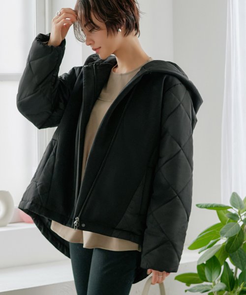 ダンボールニット×ライトサーモキルティングジャケット(D1296) D1296 ダンボールニット×ライトサーモキルティングジャケット 赤外線を吸収