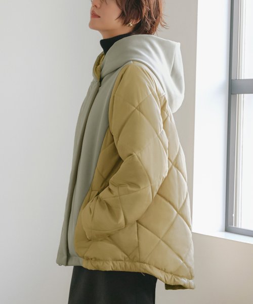 ダンボールニット×ライトサーモキルティングジャケット(D1296) D1296 ダンボールニット×ライトサーモキルティングジャケット 赤外線を吸収