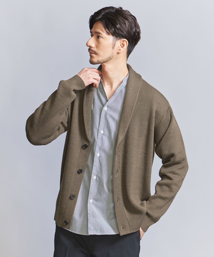 WEB限定 WARDROBE SMART】ウォッシャブル ショールカラー カーディガン