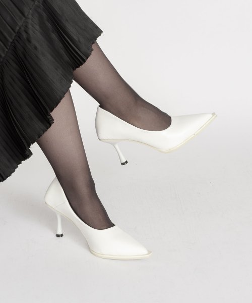 SVEC(シュベック)/パンプス 黒 フォーマル 歩きやすい きれいめ レディース 靴 ポインテッドトゥ おしゃれ ヒール 可愛い かわいい 通勤 韓国 ビジネスシューズ オフィス/ホワイト