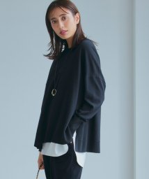 NIJYUSANKU（LARGE SIZE）(２３区（大きいサイズ）)/【WEB限定カラーあり/洗える】ウーステッドウール ビッグシルエット ニット/ブラック系