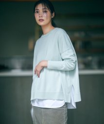 NIJYUSANKU（SMALL SIZE）(23区（小さいサイズ）)/【WEB限定カラーあり/洗える】ウーステッドウール ビッグシルエット ニット/スモーキーグリーン系