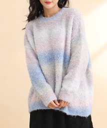 TeddyShop/レディース ドロップショルダーボーダーグラデーションニットプルオ－バー/505685366