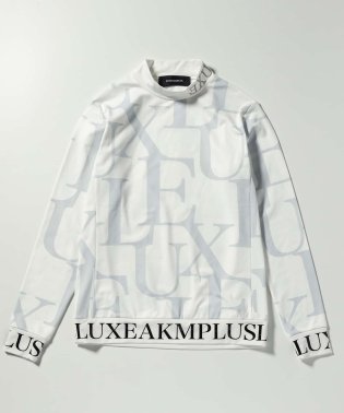 LUXEAKMPLUS/LUXEAKMPLUS(リュクスエイケイエムプラス)ゴルフ 裾ロゴ総柄モックネックTシャツ/505685593