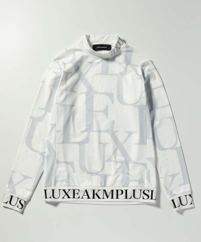 LUXEAKMPLUS(リュクスエイケイエムプラス)ゴルフ 裾ロゴ総柄モックネッ