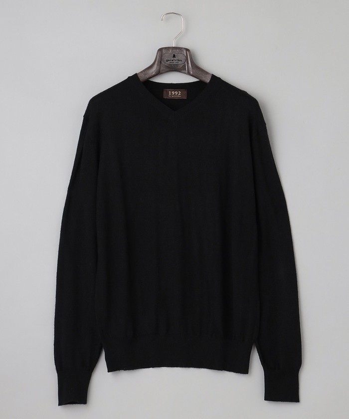 ハウィック (Howick) メンズ ニット・セーター トップス Merino Crew Jumper (Dark Navy) ベーシックニットハイゲージＶネック ニット(505685682)｜HANKYU
