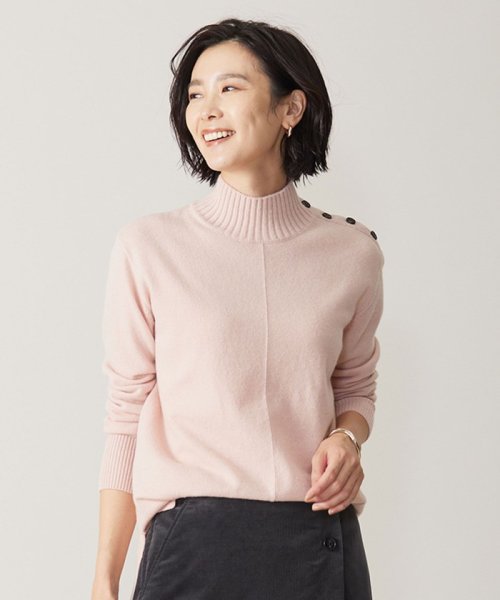 J.PRESS LADIES（LARGE SIZE）(J．プレス　レディス（大きいサイズ）)/【洗える】WOOL BLEND AIR ハイネック ニット/ピンク系