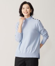 J.PRESS LADIES（LARGE SIZE）(J．プレス　レディス（大きいサイズ）)/【洗える】WOOL BLEND AIR ハイネック ニット/サックスブルー系