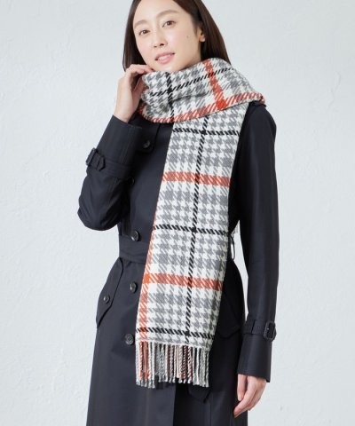 エクストラファインメリノ 格子柄ストール【UNISEX】