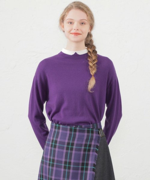 MACKINTOSH PHILOSOPHY(マッキントッシュ フィロソフィー)/Cleric Collar Knit ワイドフィット/パープル