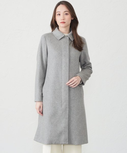 【アラシャンカシミヤ】カシミヤ　ステンカラーコート アラシャンカシミヤ