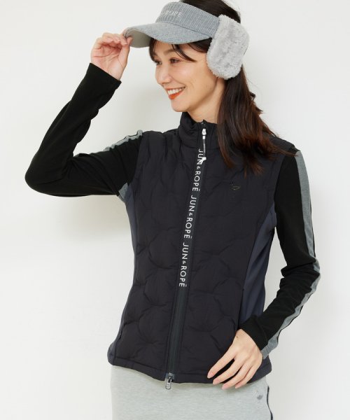 【撥水】【保温】ナイロンストレッチダウンベスト 