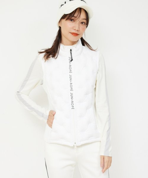 【撥水】【保温】ナイロンストレッチダウンベスト 