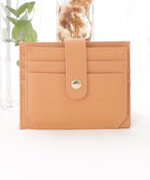 Lace Ladies(レースレディース)/クロコ調薄型キャッシュレス財布/オレンジ