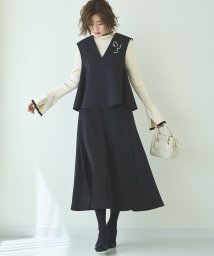 RUIRUE BOUTIQUE(ルイルエブティック)/【あたたか裏起毛シリーズ】選べるボトム フレアヘム ジレ＆シークレットゴム・フレアスカート/テーパードパンツ(CSU1274)/スカート/ネイビー