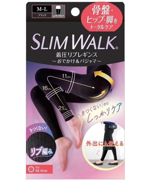 SLIM WALK(スリムウォーク)/スリムウォーク　着圧リブレギンス　M L/その他