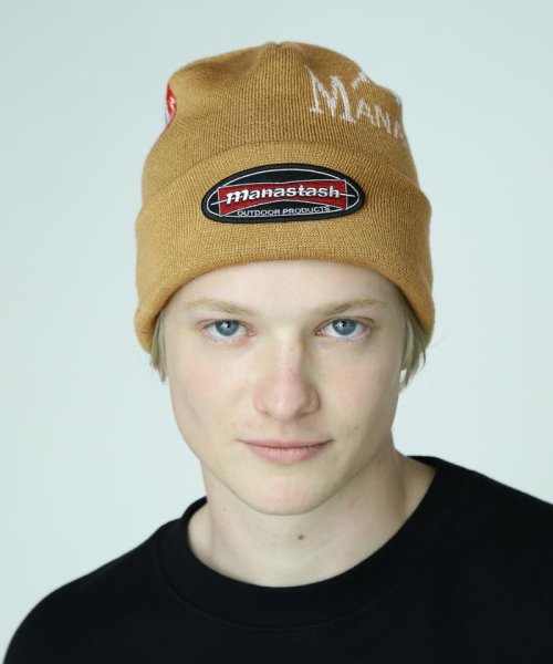 MANASTASH(マナスタッシュ)/MANASTASH/マナスタッシュ/MULTI CLASSIC LOGO KNIT CAP/ベージュ