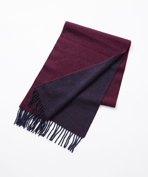 リバーシブルカシミヤマフラー 