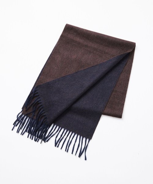 リバーシブルカシミヤマフラー 