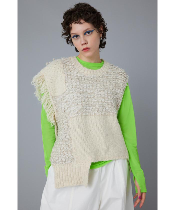 ヘリンドットサイ(HeRIN.CYE) |Scale knit vest(505685900) - MAGASEEK