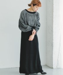 ITEMS URBANRESEARCH(アイテムズ アーバンリサーチ（レディース）)/クロップドニット×ジャンスカセット/BLK