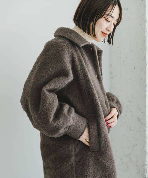 ITEMS URBANRESEARCH(アイテムズ アーバンリサーチ（レディース）)/シャギースタンドカラーコート/CHA