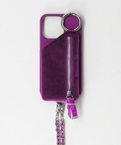 BEAUTY&YOUTH UNITED ARROWS(ビューティーアンドユース　ユナイテッドアローズ)/＜AJEW＞CADENAS ベルベット チェーン ストラップ iPhone13Proケース/PURPLE