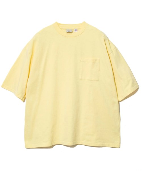 go slow caravan MENS SELECT BRAND(ゴースローキャラバンメンズセレクトブランド)/グッドウェア ポケット付き S/S SUPER BIG TEE/イエロー