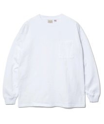 go slow caravan MENS SELECT BRAND(ゴースローキャラバンメンズセレクトブランド)/グッドウェア 袖リブ ポケット付き L/S BIG TEE/ホワイト